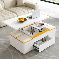 Bellemave® Lift - Top Coffee Table with 4 Storage Stools - Bellemave