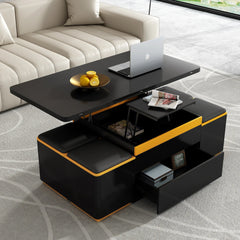 Bellemave® Lift - Top Coffee Table with 4 Storage Stools - Bellemave
