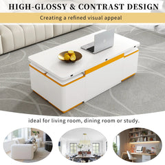 Bellemave® Lift - Top Coffee Table with 4 Storage Stools - Bellemave