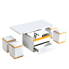 Bellemave® Lift - Top Coffee Table with 4 Storage Stools - Bellemave