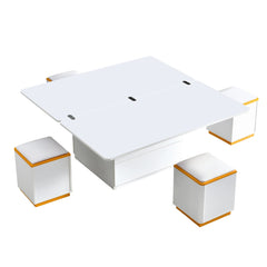 Bellemave® Lift - Top Coffee Table with 4 Storage Stools - Bellemave