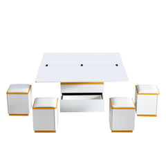 Bellemave® Lift - Top Coffee Table with 4 Storage Stools - Bellemave