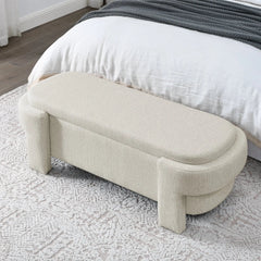 Bellemave® Linen Fabric Upholstered Bench with Large Storage Space - Bellemave