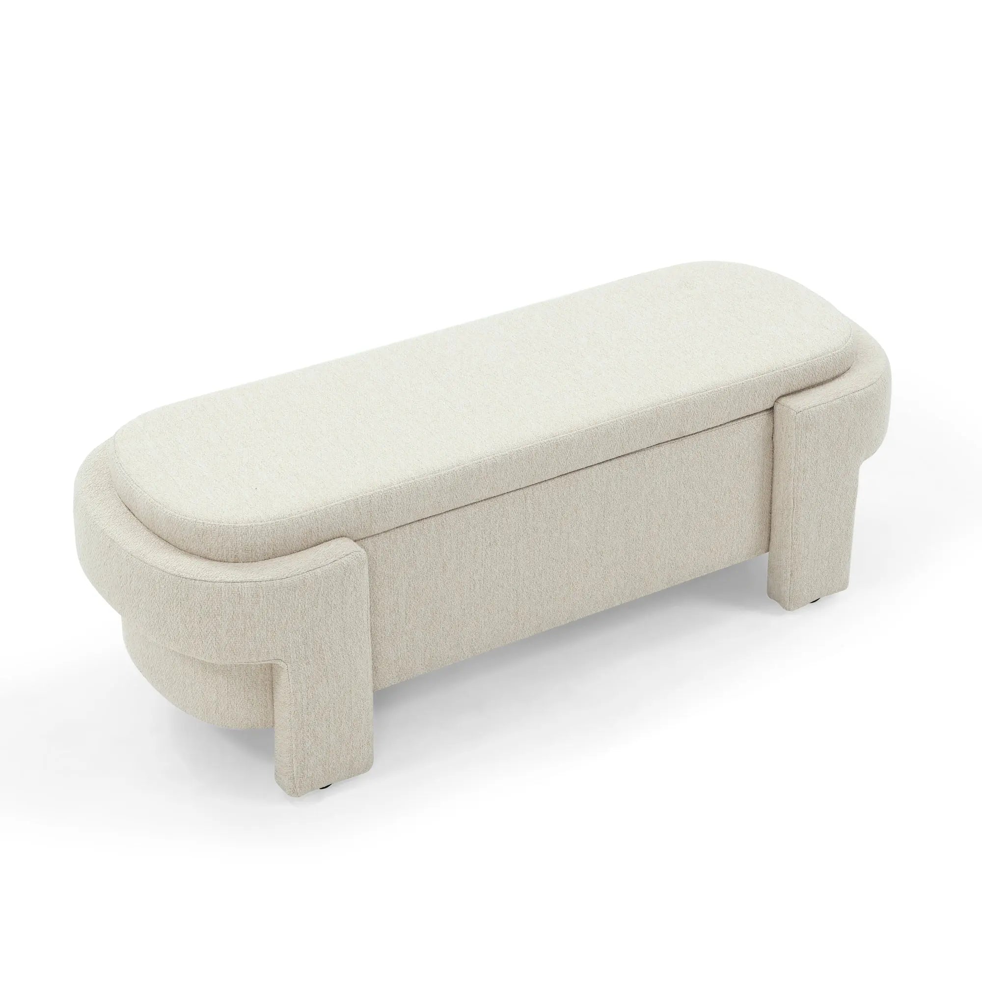 Bellemave® Linen Fabric Upholstered Bench with Large Storage Space - Bellemave
