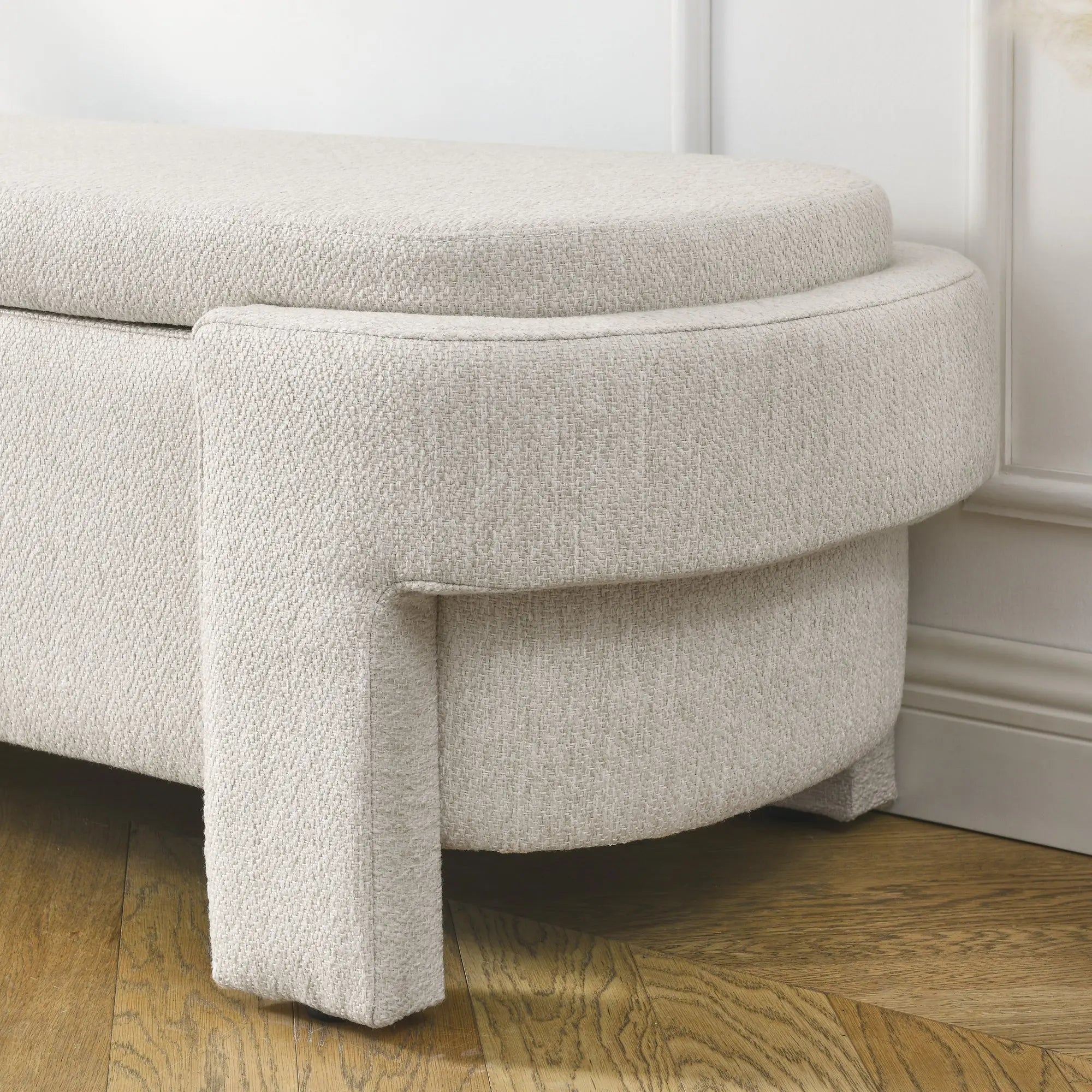 Bellemave® Linen Fabric Upholstered Bench with Large Storage Space - Bellemave