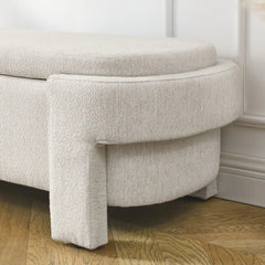 Bellemave® Linen Fabric Upholstered Bench with Large Storage Space - Bellemave