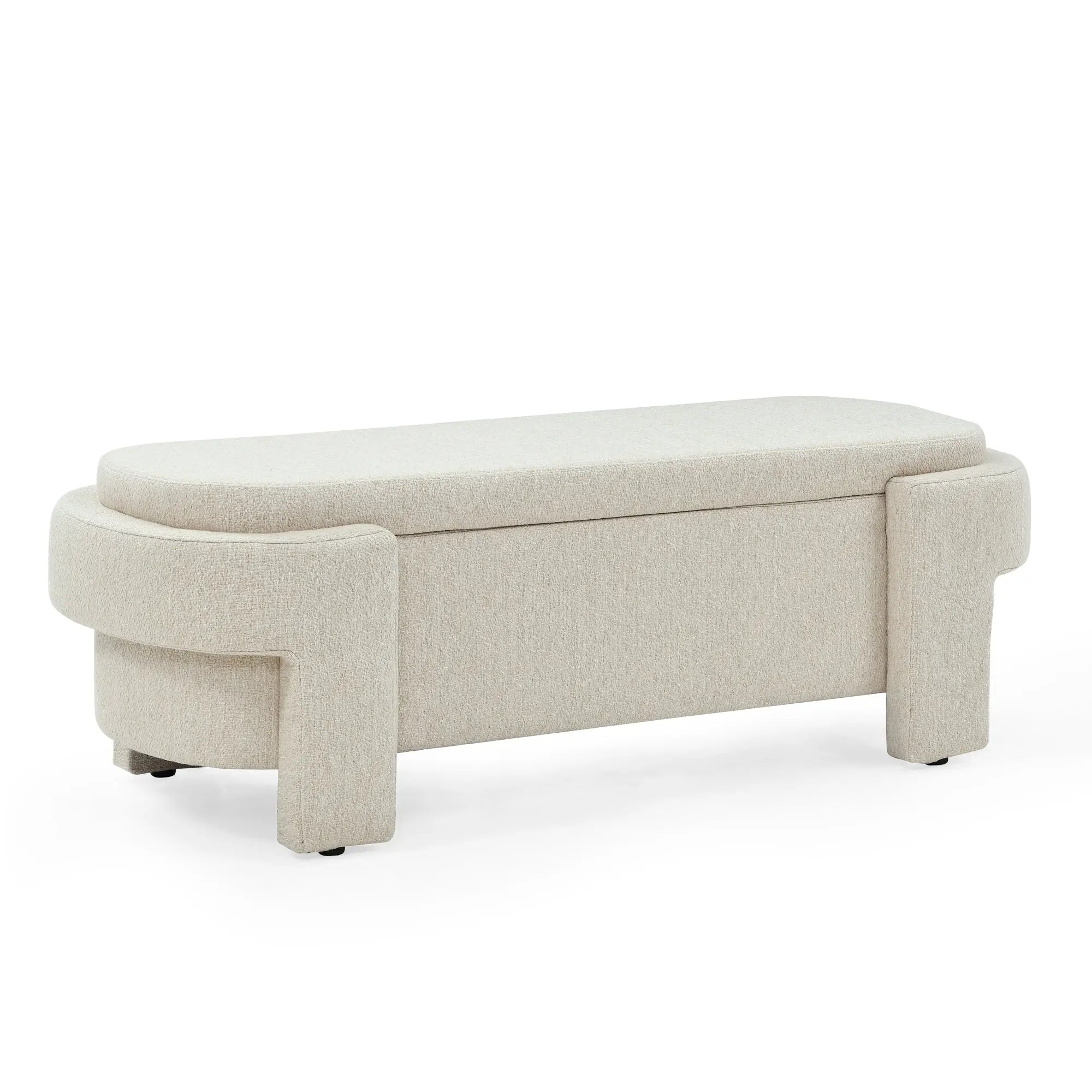 Bellemave® Linen Fabric Upholstered Bench with Large Storage Space - Bellemave