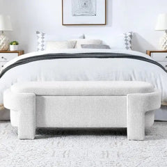 Bellemave® Linen Fabric Upholstered Bench with Large Storage Space - Bellemave