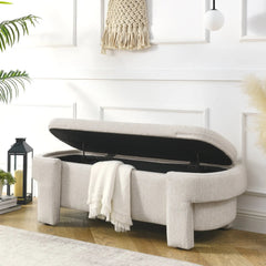 Bellemave® Linen Fabric Upholstered Bench with Large Storage Space - Bellemave