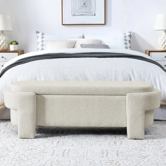Bellemave® Linen Fabric Upholstered Bench with Large Storage Space - Bellemave