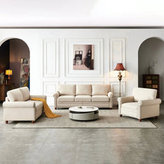 Bellemave® Linen Fabric Upholstery with Storage Sofa 1+2+3 Sectional - Bellemave