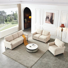 Bellemave® Linen Fabric Upholstery with Storage Sofa 1+2+3 Sectional - Bellemave