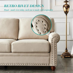 Bellemave® Linen Fabric Upholstery with Storage Sofa 1+2+3 Sectional - Bellemave
