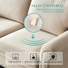 Bellemave® Linen Fabric Upholstery with Storage Sofa 1+2+3 Sectional - Bellemave