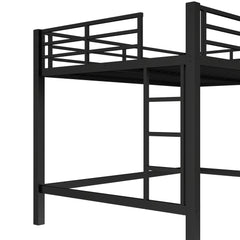 Bellemave® Loft Bed Full Size, Heavy Duty Loft Bed Frame with 2 Build in Ladder and Full Length Guardrail, Easy Assemble, Noise Free Design, No Box Spring Needed, Black - Bellemave
