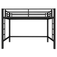 Bellemave® Loft Bed Full Size, Heavy Duty Loft Bed Frame with 2 Build in Ladder and Full Length Guardrail, Easy Assemble, Noise Free Design, No Box Spring Needed, Black - Bellemave