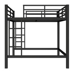 Bellemave® Loft Bed Full Size, Heavy Duty Loft Bed Frame with 2 Build in Ladder and Full Length Guardrail, Easy Assemble, Noise Free Design, No Box Spring Needed, Black - Bellemave