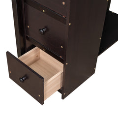 Bellemave® Loft Bed Twin with Storage Drawers ,Desk and Stairs, Wooden Loft Bed with Shelves - White - Bellemave