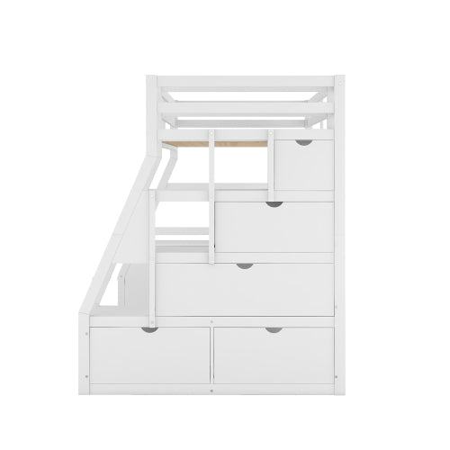 Bellemave® Loft Bed with 7 Drawers 2 Shelves and Desk - Bellemave
