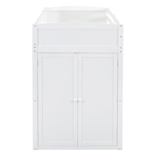 Bellemave® Loft Bed with Desk and Wardrobes, 4 Drawers and 4 Shelves - Bellemave