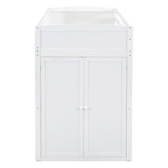 Bellemave® Loft Bed with Desk and Wardrobes, 4 Drawers and 4 Shelves - Bellemave