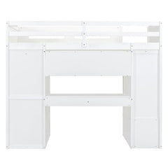 Bellemave® Loft Bed with Desk and Wardrobes, 4 Drawers and 4 Shelves - Bellemave