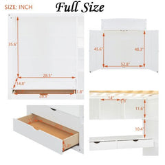Bellemave® Loft Bed with Desk and Wardrobes, 4 Drawers and 4 Shelves - Bellemave