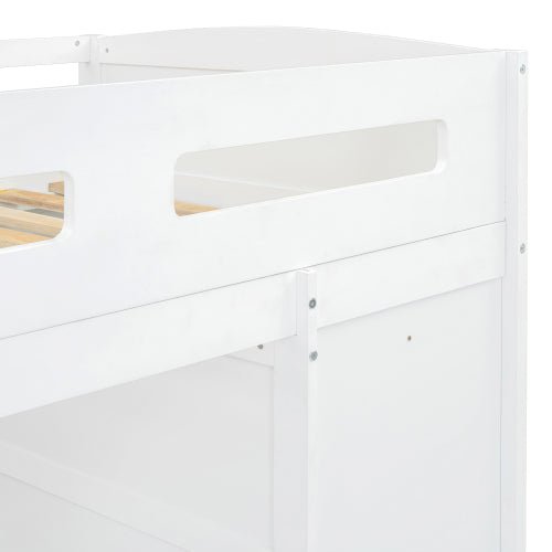 Bellemave® Loft Bed with Desk and Wardrobes, 4 Drawers and 4 Shelves - Bellemave