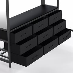 Bellemave® Loft Bed with Desk, Drawers, LED Light, USB and Mirror, Heavy Duty Loft Bed Frame for Teens and Adults - Bellemave