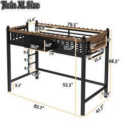 Bellemave® Loft Bed with Ladder and Storage Shelves and Bookshelf, Metal Loft Bed Frame, Black - Bellemave