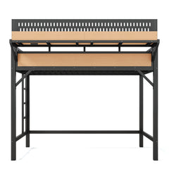 Bellemave® Loft Bed with Ladder, Storage Shelves & Pegboard, Metal Loft Bed Frame with USB Ports & LED Lights for Adults & Teens - Bellemave