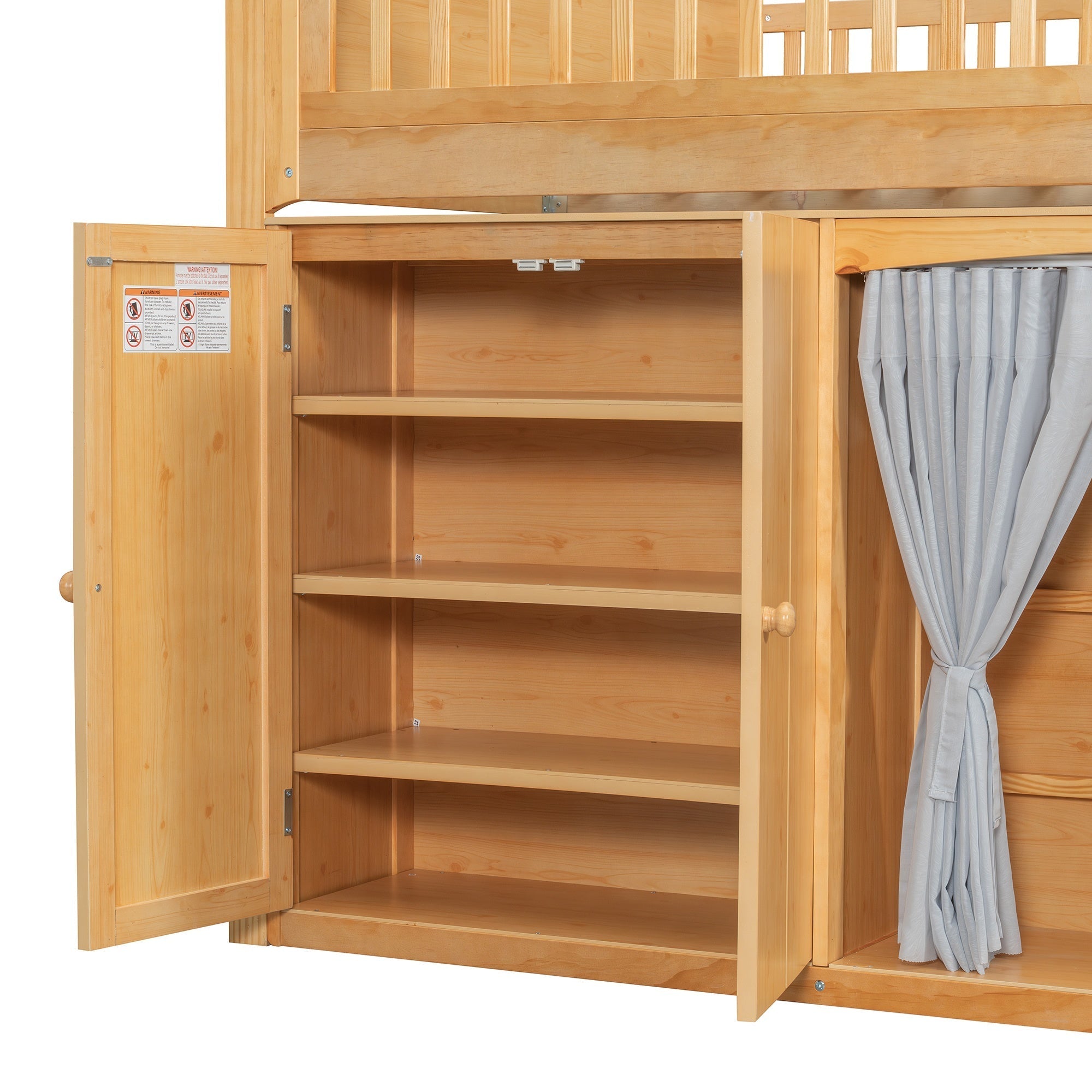 Bellemave® Loft Bed with Storage Cabinet, Wardrobe and LED – Space - Saving Kids & Teens Loft Bed - Bellemave