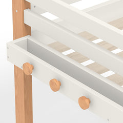 Bellemave® Loft Bed with Storage Stairs and Shelves, Solid Wood Loft Bed Frame with Clothes Hook,for Bedroom, Guest, Dorms - Bellemave