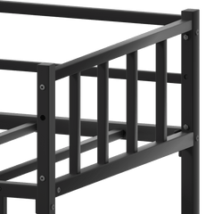 Bellemave® Loft Bunk Bed Twin Over Twin Size with Ladder and Slide, Heavy Duty Metal Slats Support with Guardrail, No Box Spring Needed for Bedroom Dorm, Black - Bellemave