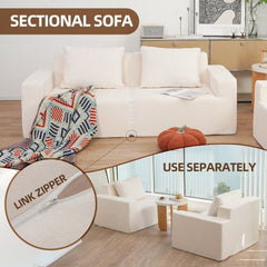 Bellemave® Loveseat Large Bean Bag Sofa with Pillow,Stuffed High - Density Foam - Bellemave