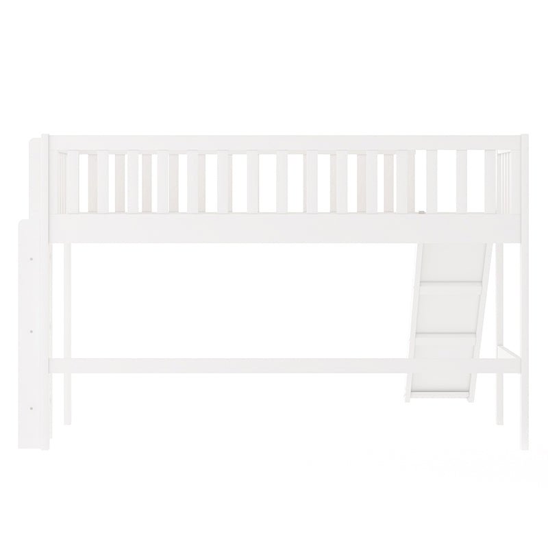 Bellemave® Low Loft Bed with Ladder and Slide - Bellemave