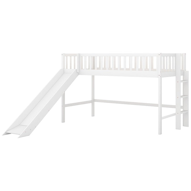 Bellemave® Low Loft Bed with Ladder and Slide - Bellemave