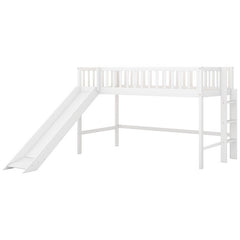 Bellemave® Low Loft Bed with Ladder and Slide - Bellemave