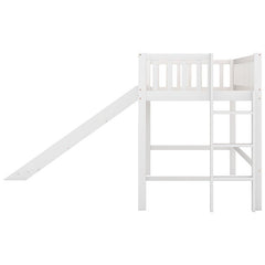 Bellemave® Low Loft Bed with Ladder and Slide - Bellemave