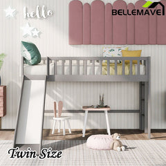 Bellemave® Low Loft Bed with Ladder and Slide - Bellemave