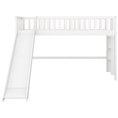 Bellemave® Low Loft Bed with Ladder and Slide - Bellemave
