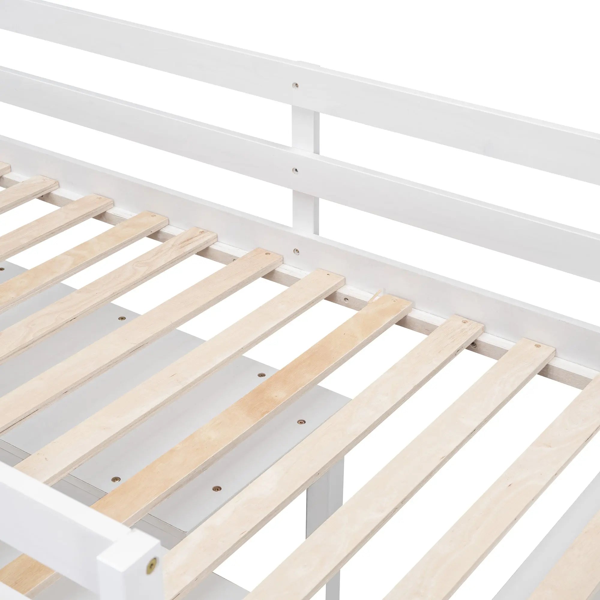 Bellemave® Low Loft Bed with Retractable Writing Desk and 4 Drawers,Lateral Portable Desk and Shelves - Bellemave