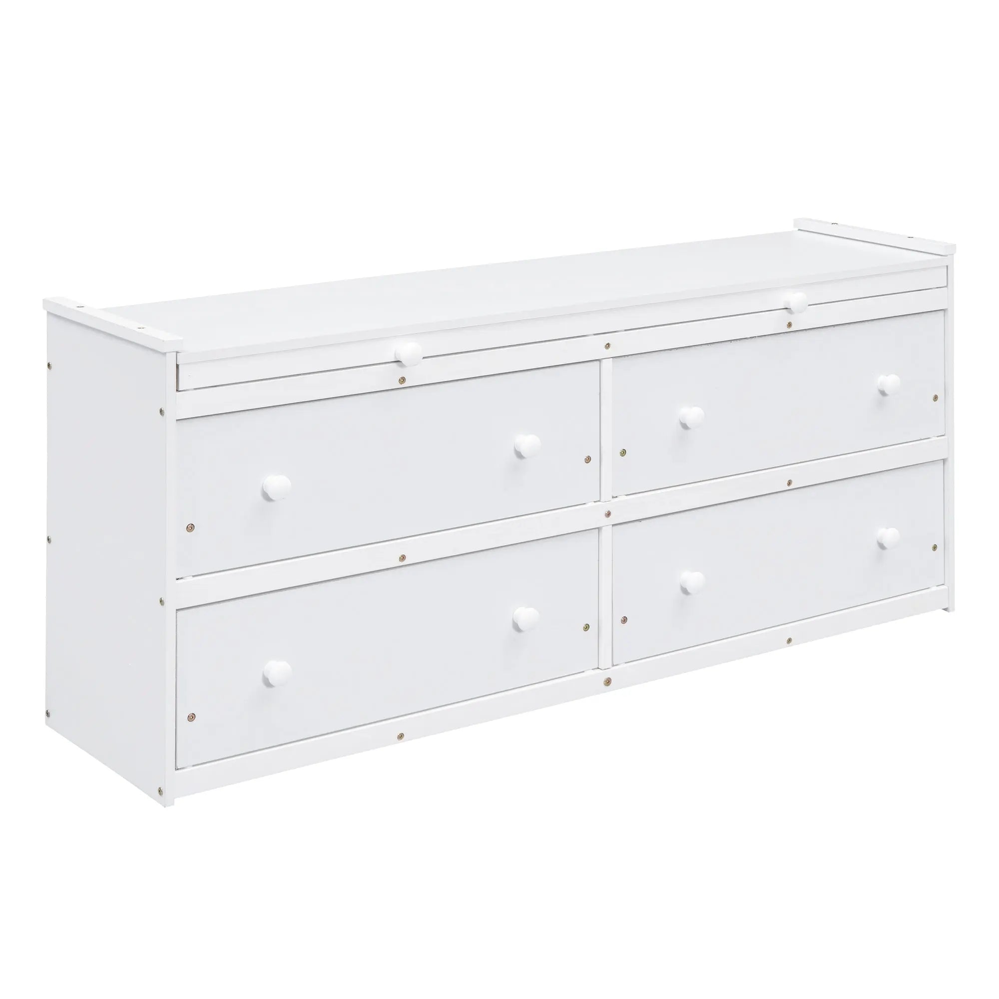 Bellemave® Low Loft Bed with Retractable Writing Desk and 4 Drawers,Lateral Portable Desk and Shelves - Bellemave