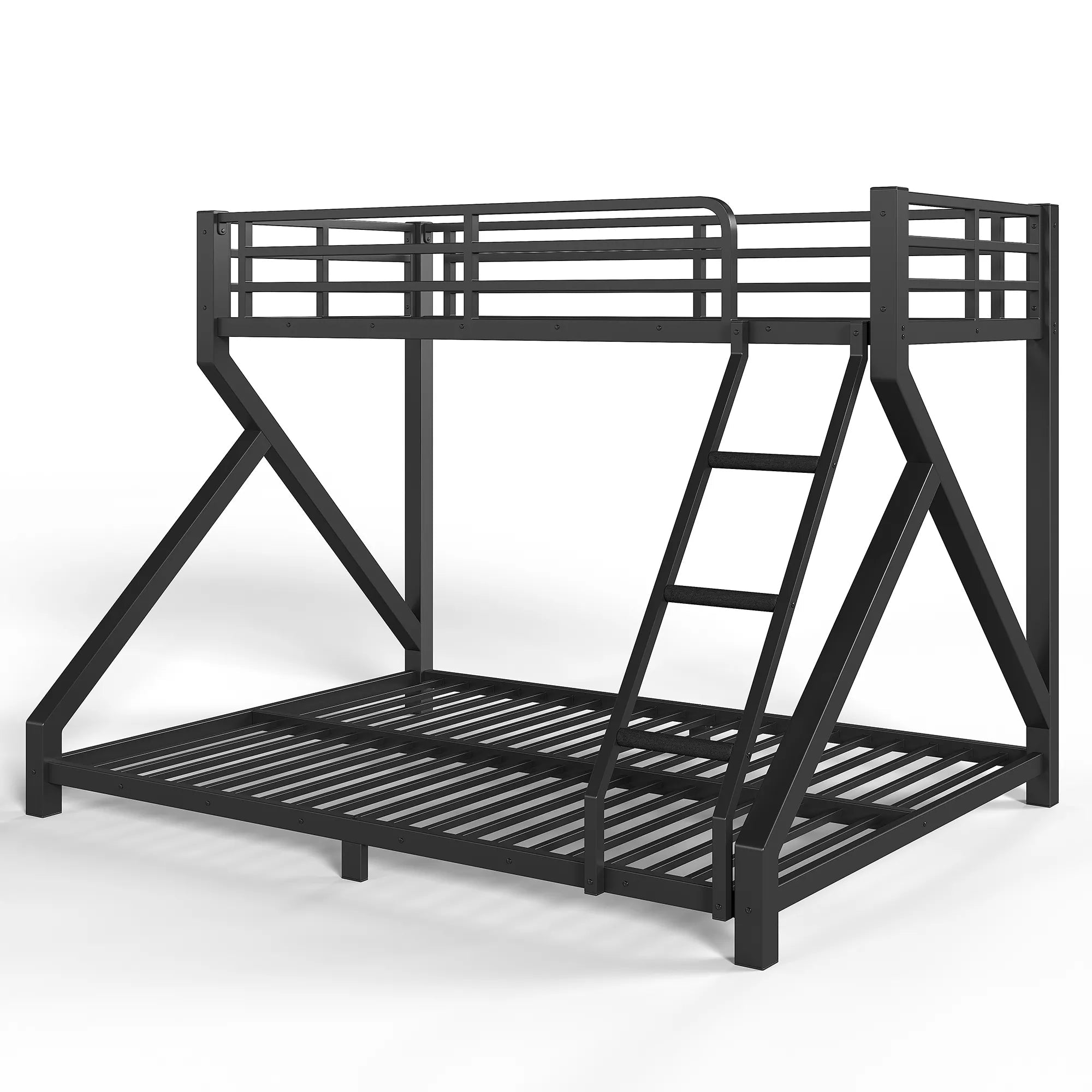 Heavy duty metal bunk bed with full support slats