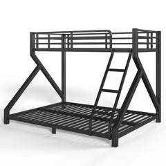 Heavy duty metal bunk bed with full support slats