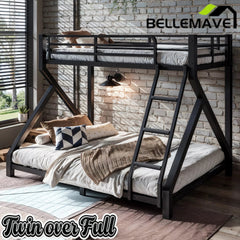 Twin over Full bunk bed with ladder and support slats