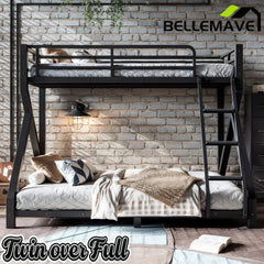 Twin over Full low profile metal bunk bed