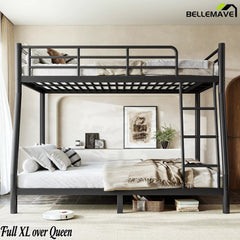 Bellemave® Metal Bunk Bed for Teens and Adults, Space Saving Heavy Duty Steel Frame with Round Tube Design, No Box Spring Needed - Bellemave