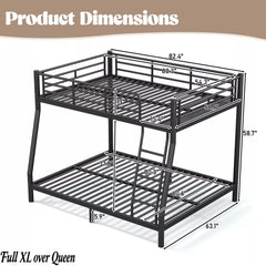 Bellemave® Metal Bunk Bed for Teens and Adults, Space Saving Heavy Duty Steel Frame with Round Tube Design, No Box Spring Needed - Bellemave
