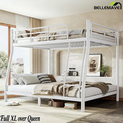 Bellemave® Metal Bunk Bed for Teens and Adults, Space Saving Heavy Duty Steel Frame with Round Tube Design, No Box Spring Needed - Bellemave